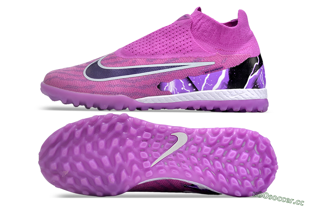 Men's Nike Phantom GX Elite DF Link TF Artificial Turf High-Tops Football Shoes - Purple/Black/White 1