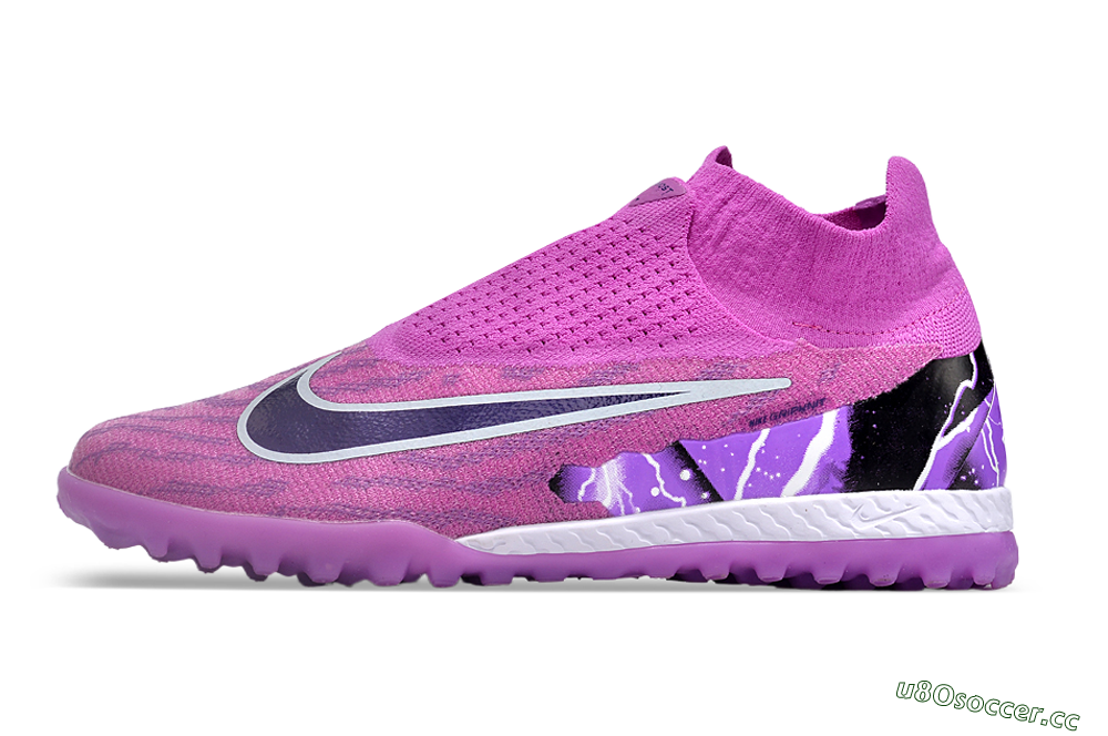 Men's Nike Phantom GX Elite DF Link TF Artificial Turf High-Tops Football Shoes - Purple/Black/White 0