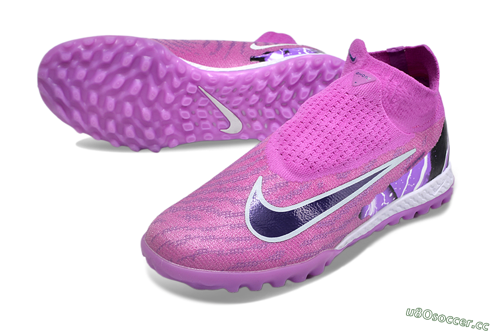 Men's Nike Phantom GX Elite DF Link TF Artificial Turf High-Tops Football Shoes - Purple/Black/White 3