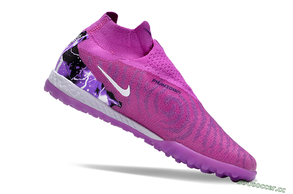 Men's Nike Phantom GX Elite DF Link TF Artificial Turf High-Tops Football Shoes - Purple/Black/White 4