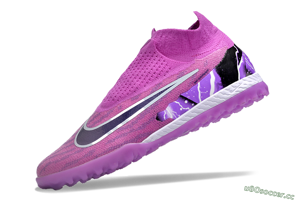 Men's Nike Phantom GX Elite DF Link TF Artificial Turf High-Tops Football Shoes - Purple/Black/White 5