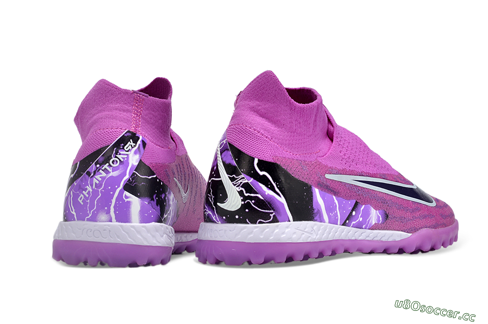 Men's Nike Phantom GX Elite DF Link TF Artificial Turf High-Tops Football Shoes - Purple/Black/White 6