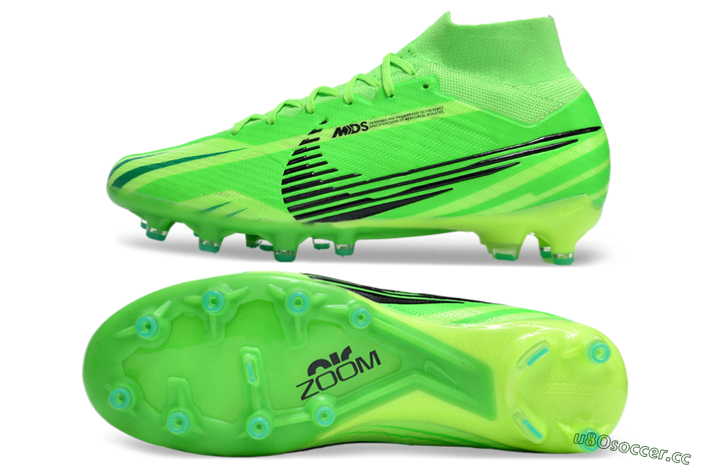 Men's Nike Air Zoom Mercurial Superfly 9 Elite AG Artificial Grass High-Tops Football Boots - Green/Black 1