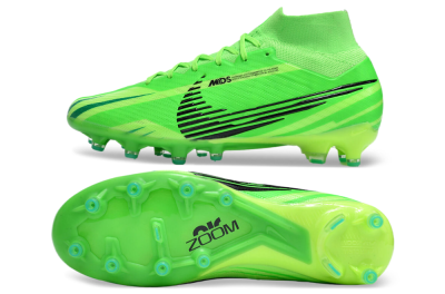 Men's Nike Air Zoom Mercurial Superfly 9 Elite AG Artificial Grass High-Tops Football Boots - Green/Black