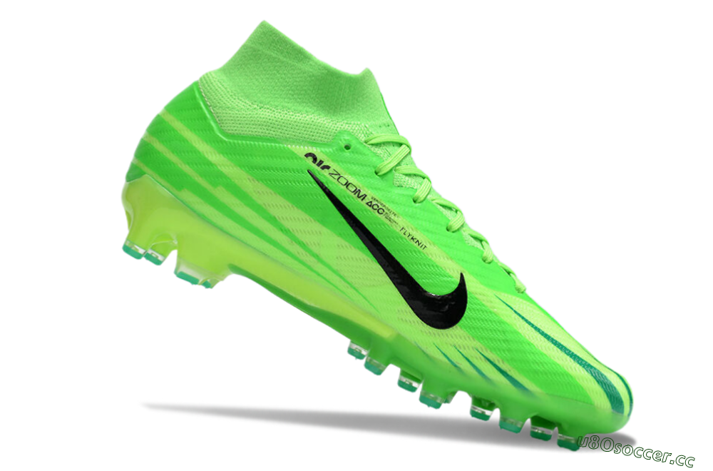 Men's Nike Air Zoom Mercurial Superfly 9 Elite AG Artificial Grass High-Tops Football Boots - Green/Black 4