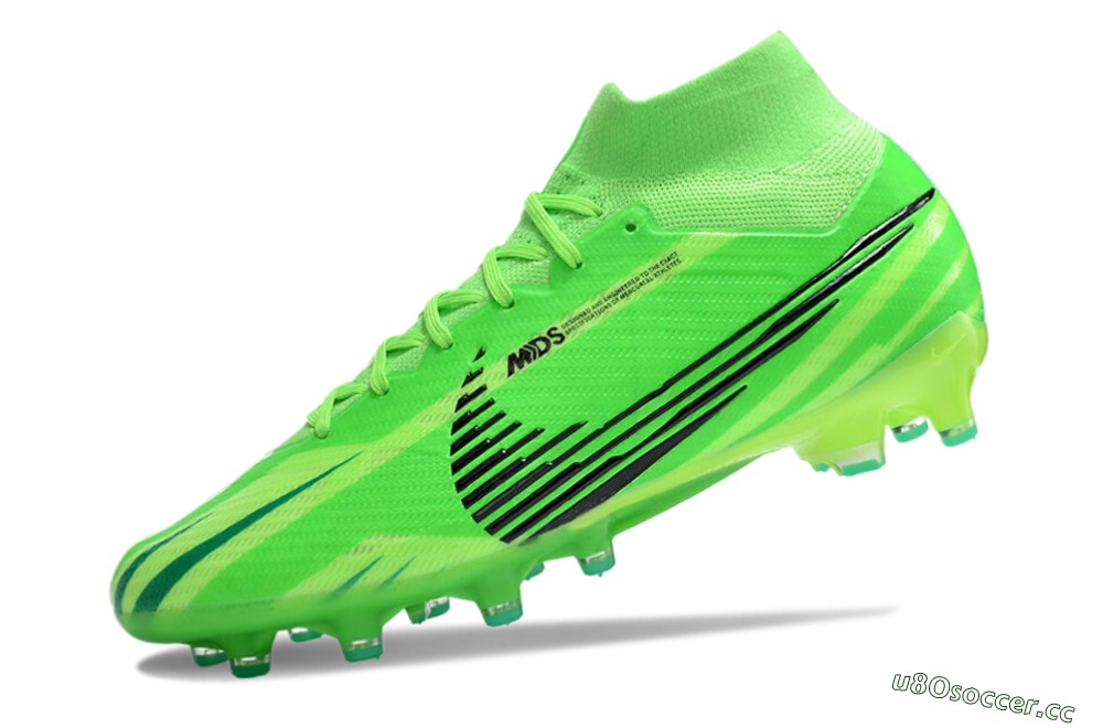 Men's Nike Air Zoom Mercurial Superfly 9 Elite AG Artificial Grass High-Tops Football Boots - Green/Black 5