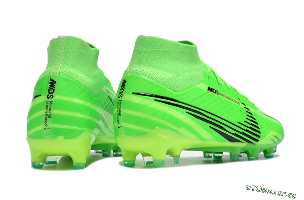 Men's Nike Air Zoom Mercurial Superfly 9 Elite AG Artificial Grass High-Tops Football Boots - Green/Black 6