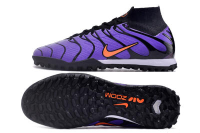 Unisex Nike Air Zoom Mercurial Superfly 9 Elite TF Artificial Turf High-Tops Football Shoes - Purple/Black/Orange