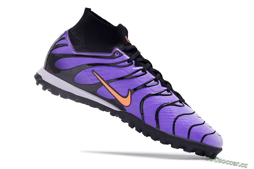 Unisex Nike Air Zoom Mercurial Superfly 9 Elite TF Artificial Turf High-Tops Football Shoes - Purple/Black/Orange 4