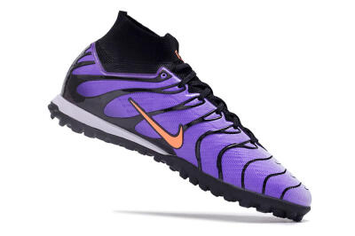 Unisex Nike Air Zoom Mercurial Superfly 9 Elite TF Artificial Turf High-Tops Football Shoes - Purple/Black/Orange