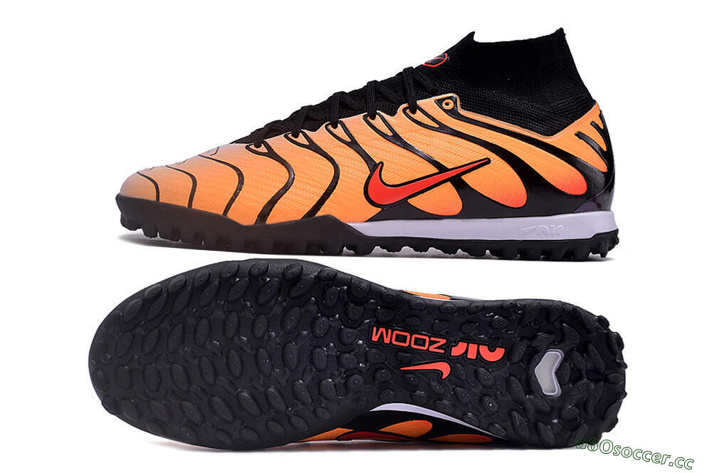 Unisex Nike Air Zoom Mercurial Superfly 9 Elite TF Artificial Turf High-Tops Football Shoes - Orange/Black/Red 1