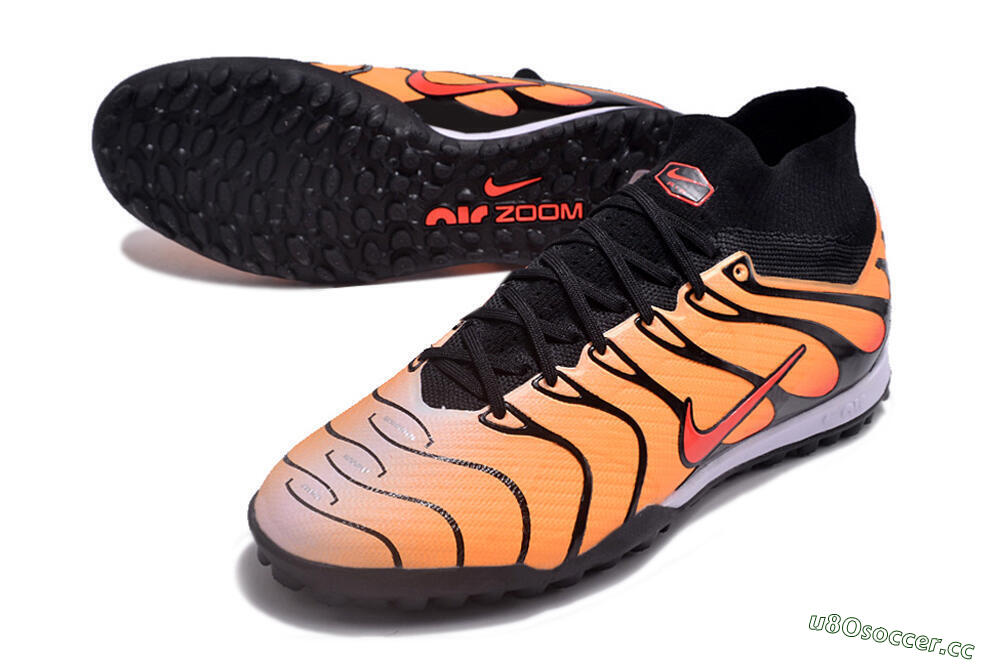 Unisex Nike Air Zoom Mercurial Superfly 9 Elite TF Artificial Turf High-Tops Football Shoes - Orange/Black/Red 3