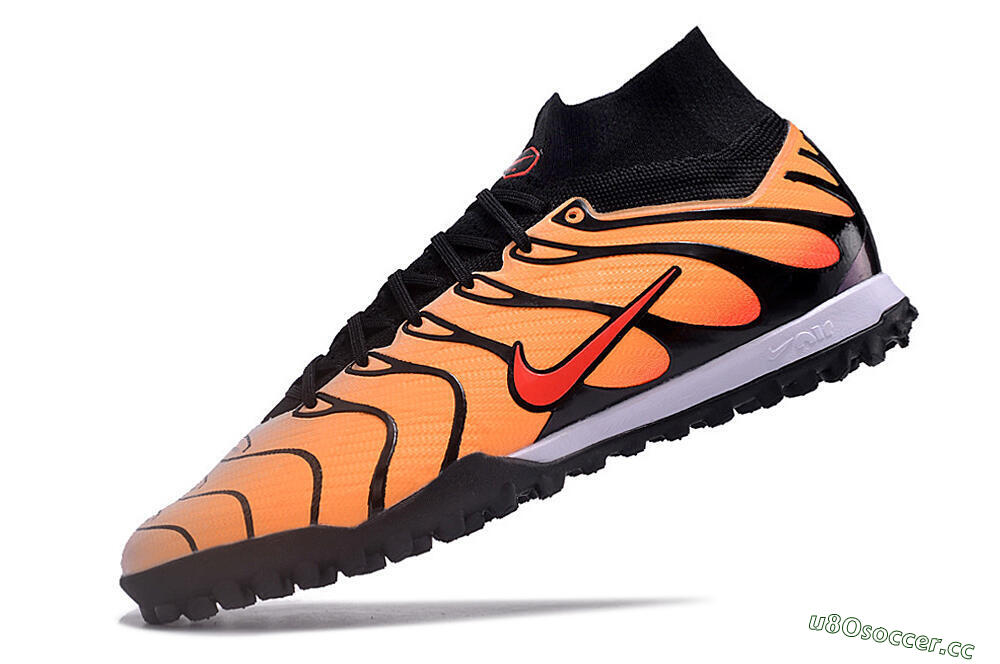 Unisex Nike Air Zoom Mercurial Superfly 9 Elite TF Artificial Turf High-Tops Football Shoes - Orange/Black/Red 5