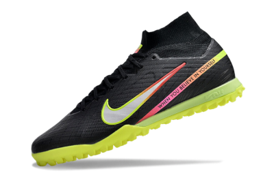 Unisex Nike Air Zoom Mercurial Superfly 9 Elite TF Artificial Turf High-Tops Football Shoes - Black/Silver/Green/Red