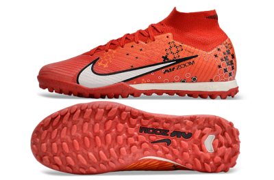 Unisex Nike Air Zoom Mercurial Superfly 9 Elite TF Artificial Turf High-Tops Football Shoes - Red/White/Black