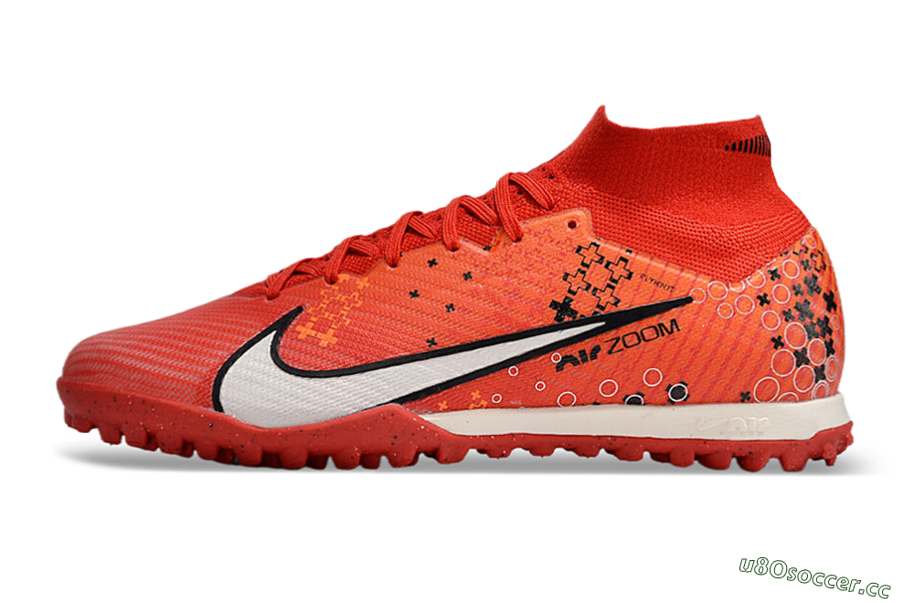 Unisex Nike Air Zoom Mercurial Superfly 9 Elite TF Artificial Turf High-Tops Football Shoes - Red/White/Black 0