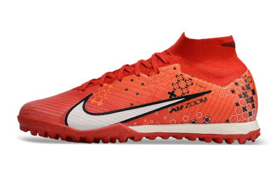 Unisex Nike Air Zoom Mercurial Superfly 9 Elite TF Artificial Turf High-Tops Football Shoes - Red/White/Black