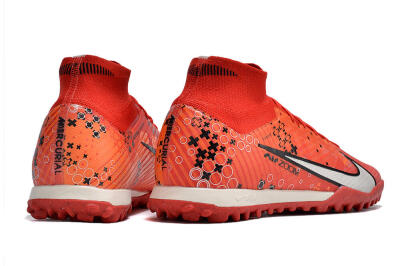 Unisex Nike Air Zoom Mercurial Superfly 9 Elite TF Artificial Turf High-Tops Football Shoes - Red/White/Black