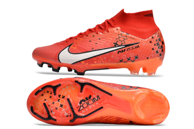 Men's Nike Air Zoom Mercurial Superfly 9 Elite FG Firm Ground High-Tops Football Boots - Orange/White/Black