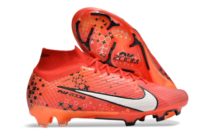 Men's Nike Air Zoom Mercurial Superfly 9 Elite FG Firm Ground High-Tops Football Boots - Orange/White/Black