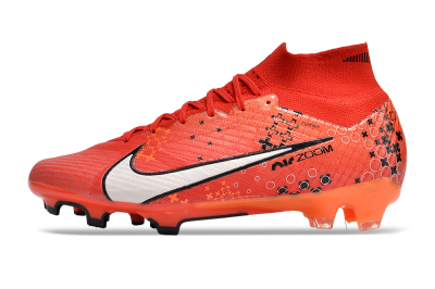 Men's Nike Air Zoom Mercurial Superfly 9 Elite FG Firm Ground High-Tops Football Boots - Orange/White/Black