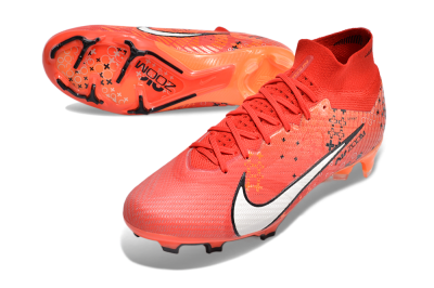 Men's Nike Air Zoom Mercurial Superfly 9 Elite FG Firm Ground High-Tops Football Boots - Orange/White/Black