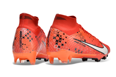 Men's Nike Air Zoom Mercurial Superfly 9 Elite FG Firm Ground High-Tops Football Boots - Orange/White/Black