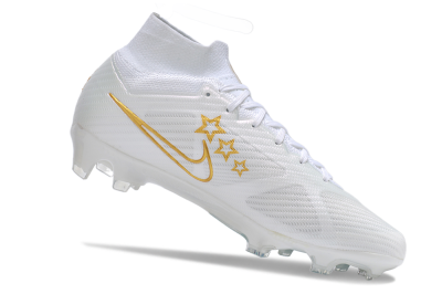 Unisex Nike Air Zoom Mercurial Superfly 9 Elite FG Firm Ground High-Tops Football Boots - White/Blue/Gold