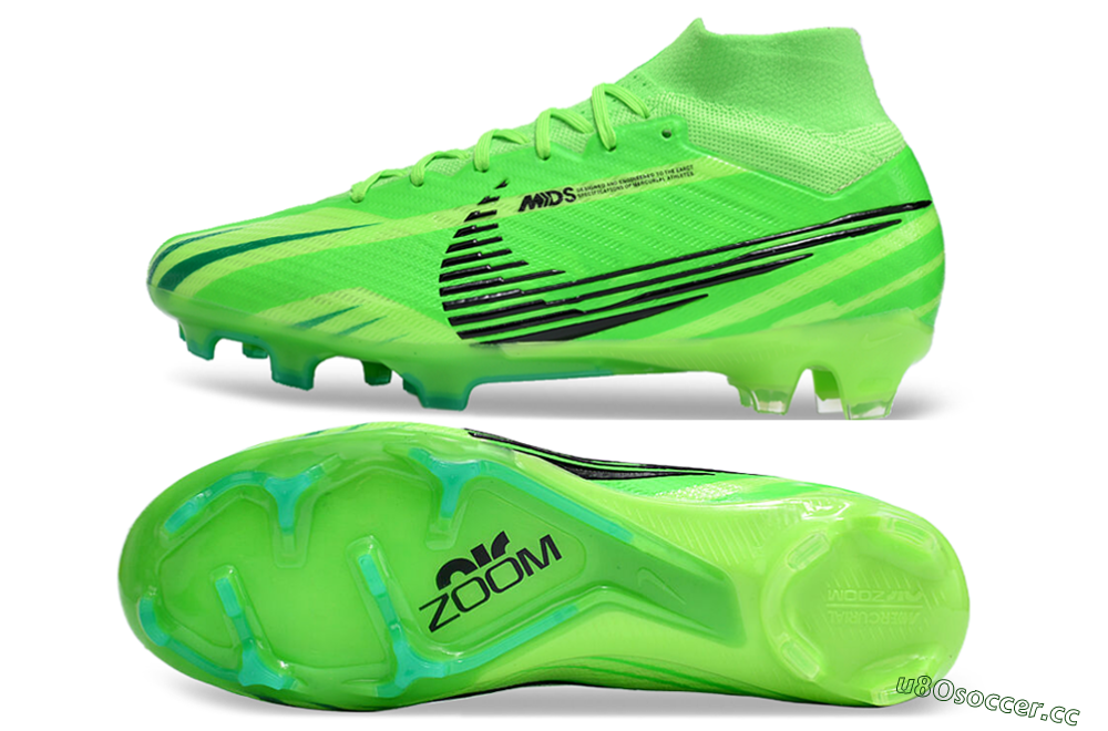 Men's Nike Air Zoom Mercurial Superfly 9 Elite FG Firm Ground High-Tops Football Boots - Green/Black 1