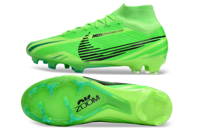 Men's Nike Air Zoom Mercurial Superfly 9 Elite FG Firm Ground High-Tops Football Boots - Green/Black