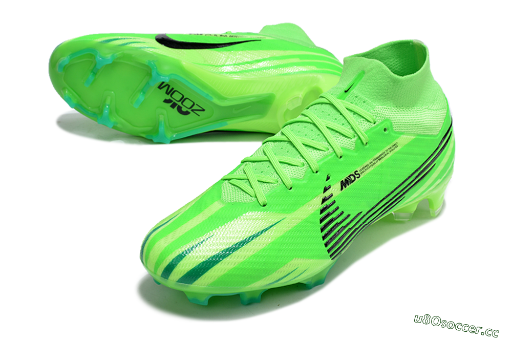 Men's Nike Air Zoom Mercurial Superfly 9 Elite FG Firm Ground High-Tops Football Boots - Green/Black 3