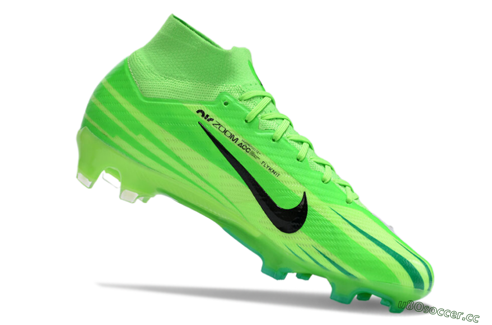 Men's Nike Air Zoom Mercurial Superfly 9 Elite FG Firm Ground High-Tops Football Boots - Green/Black 4