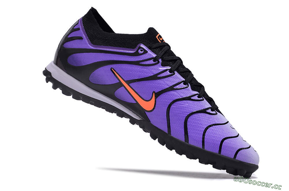 Men's Nike Air Zoom Mercurial Vapor 15 Elite TF Artificial Turf Low-Tops Football Shoes - Purple/Black/Orange 4