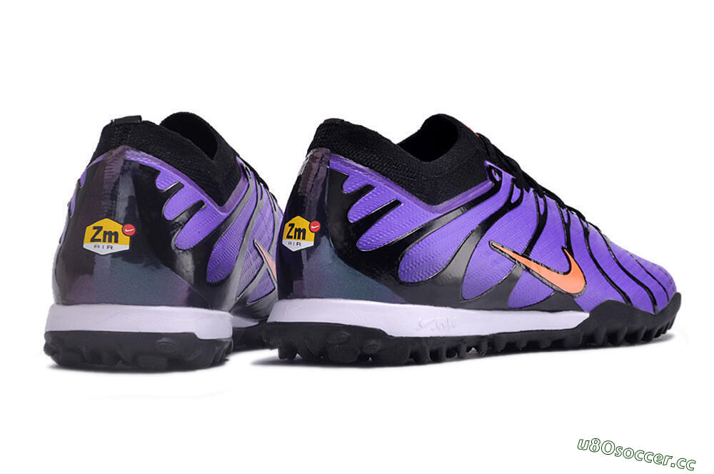 Men's Nike Air Zoom Mercurial Vapor 15 Elite TF Artificial Turf Low-Tops Football Shoes - Purple/Black/Orange 6