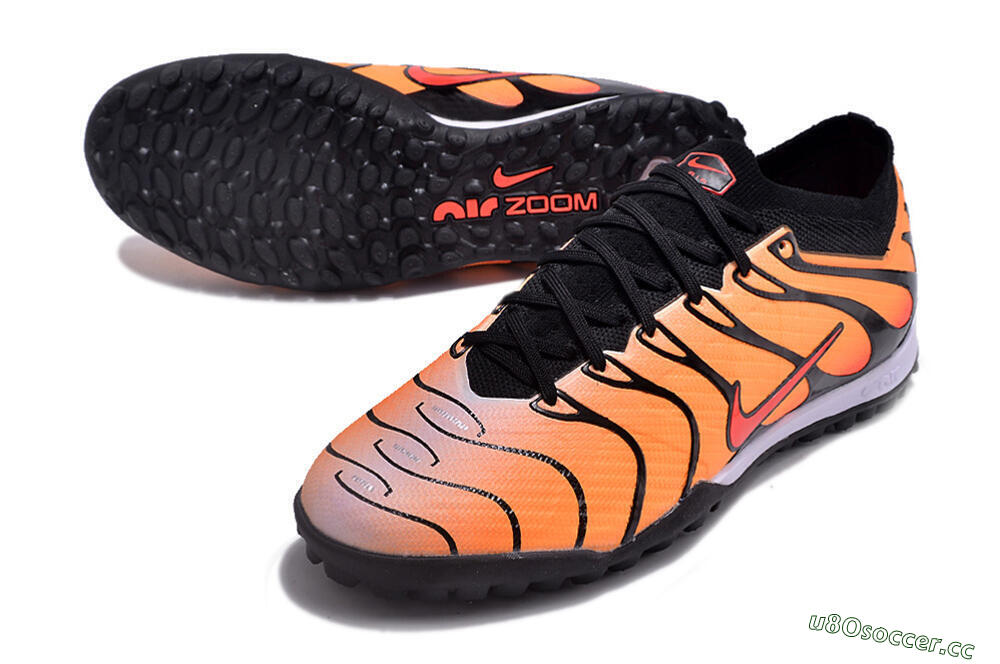 Unisex Nike Air Zoom Mercurial Vapor 15 Elite TF Artificial Turf Low-Tops Football Shoes - Orange/Black/Red 3