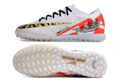 Unisex Nike Air Zoom Mercurial Vapor 15 Elite TF Artificial Turf Low-Tops Football Shoes - White/Red/Gold