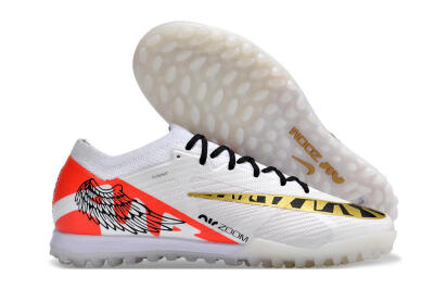 Unisex Nike Air Zoom Mercurial Vapor 15 Elite TF Artificial Turf Low-Tops Football Shoes - White/Red/Gold