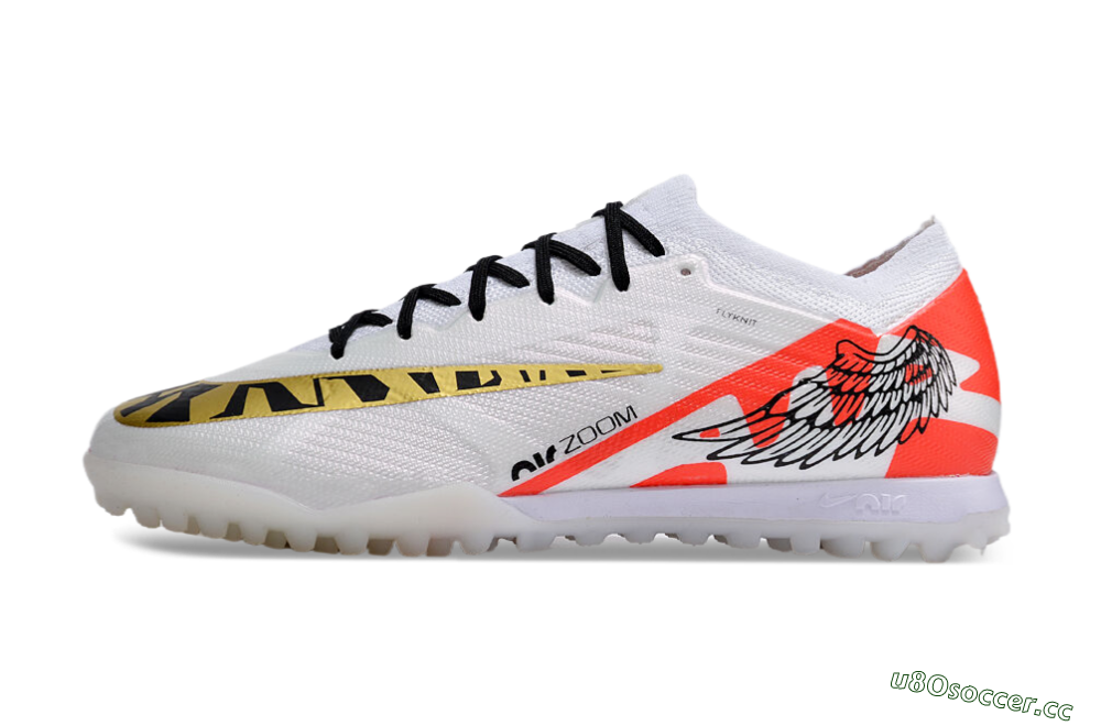 Unisex Nike Air Zoom Mercurial Vapor 15 Elite TF Artificial Turf Low-Tops Football Shoes - White/Red/Gold 0