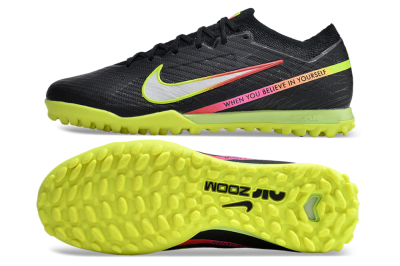 Men's Nike Air Zoom Mercurial Vapor 15 Elite TF Artificial Turf Low-Tops Football Shoes - Black/Silver/Green/Red