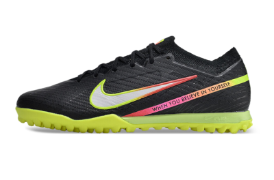 Men's Nike Air Zoom Mercurial Vapor 15 Elite TF Artificial Turf Low-Tops Football Shoes - Black/Silver/Green/Red