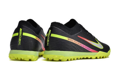 Men's Nike Air Zoom Mercurial Vapor 15 Elite TF Artificial Turf Low-Tops Football Shoes - Black/Silver/Green/Red