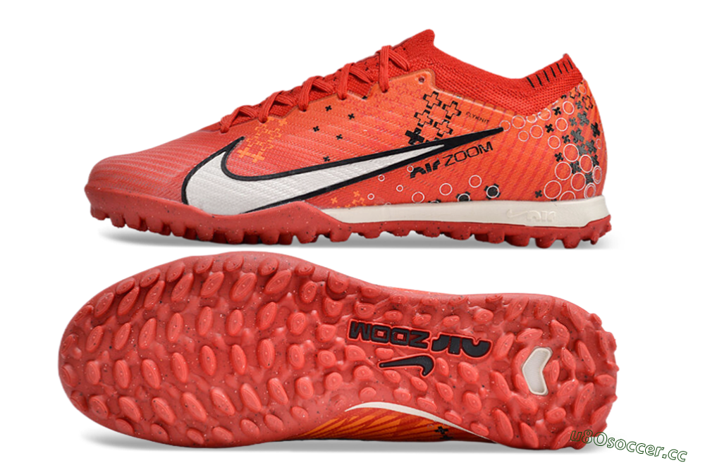 Unisex Nike Air Zoom Mercurial Vapor 15 Elite TF Artificial Turf Low-Tops Football Shoes - Red/White/Black 1