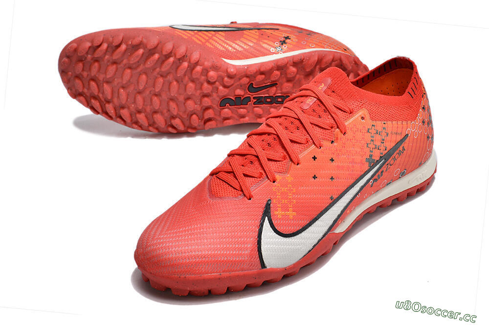 Unisex Nike Air Zoom Mercurial Vapor 15 Elite TF Artificial Turf Low-Tops Football Shoes - Red/White/Black 3