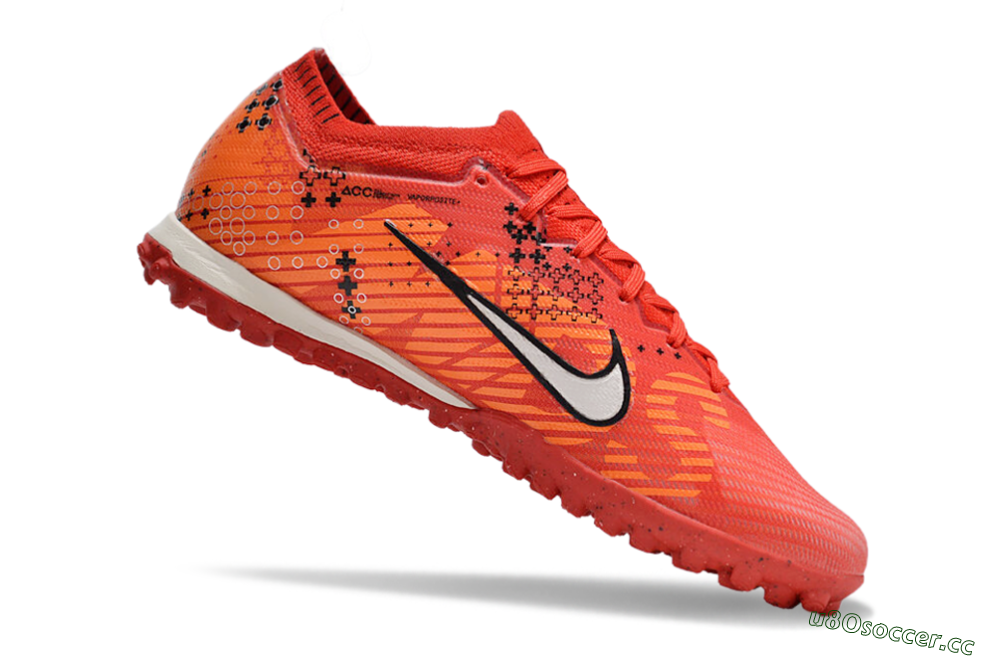 Unisex Nike Air Zoom Mercurial Vapor 15 Elite TF Artificial Turf Low-Tops Football Shoes - Red/White/Black 4