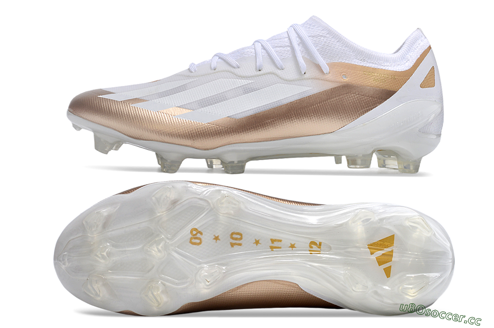 Men's Adidas X Crazyfast.1 FG Firm Ground Low-Tops Football Boots - Silver/White/Brown 1