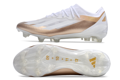 Men's Adidas X Crazyfast.1 FG Firm Ground Low-Tops Football Boots - Silver/White/Brown