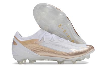 Men's Adidas X Crazyfast.1 FG Firm Ground Low-Tops Football Boots - Silver/White/Brown
