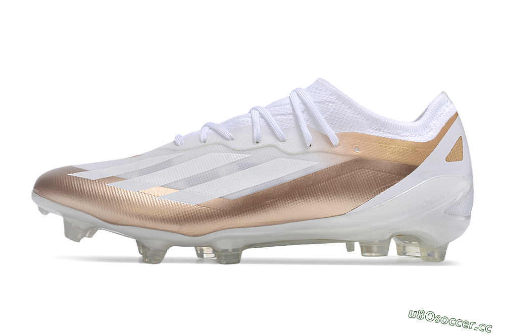 Men's Adidas X Crazyfast.1 FG Firm Ground Low-Tops Football Boots - Silver/White/Brown 0