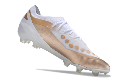 Men's Adidas X Crazyfast.1 FG Firm Ground Low-Tops Football Boots - Silver/White/Brown