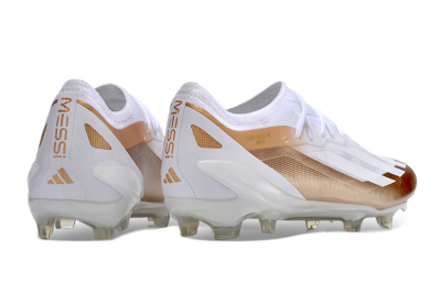 Men's Adidas X Crazyfast.1 FG Firm Ground Low-Tops Football Boots - Silver/White/Brown